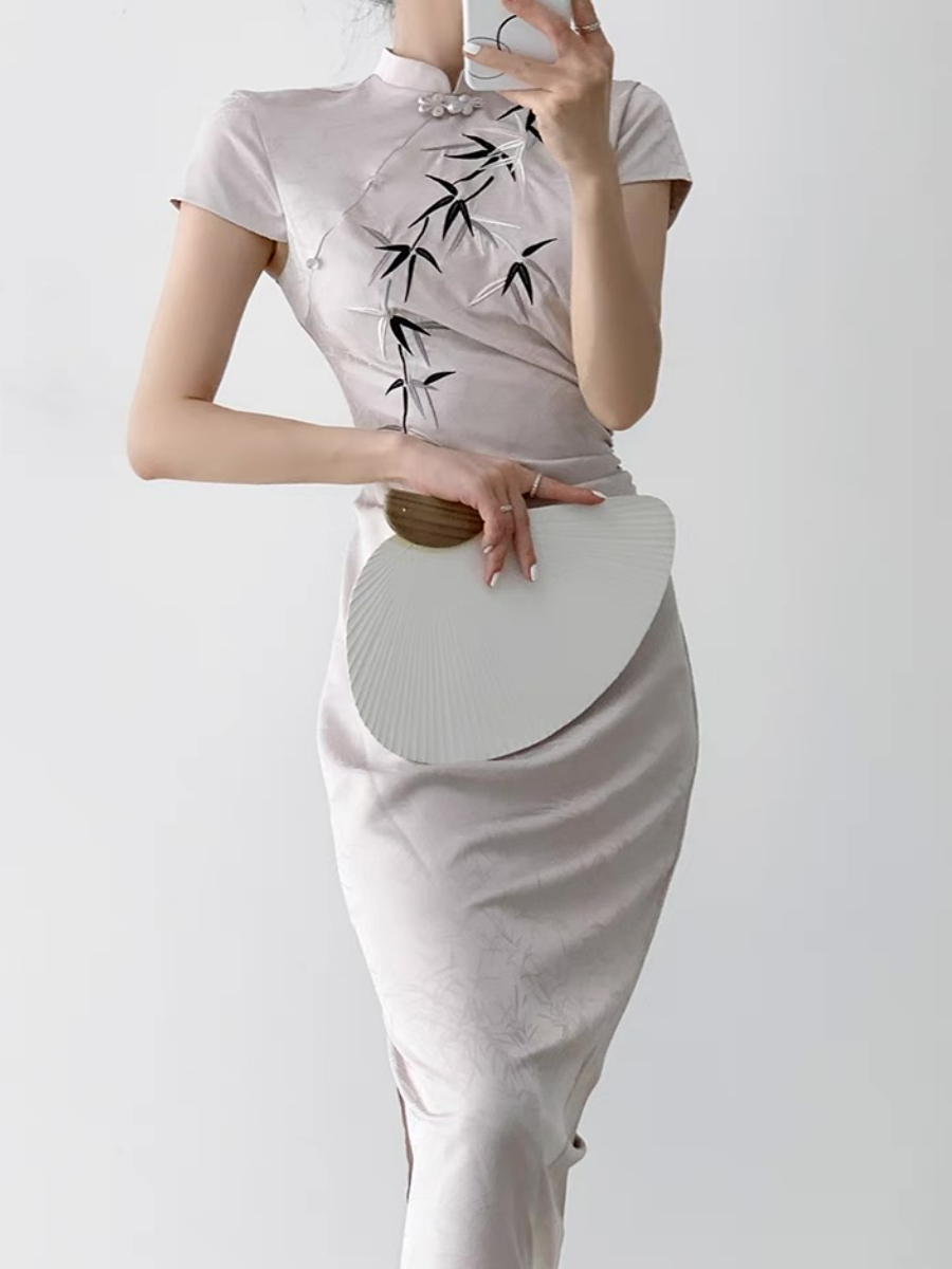 Xin Lan Bamboo Printing Cheongsam