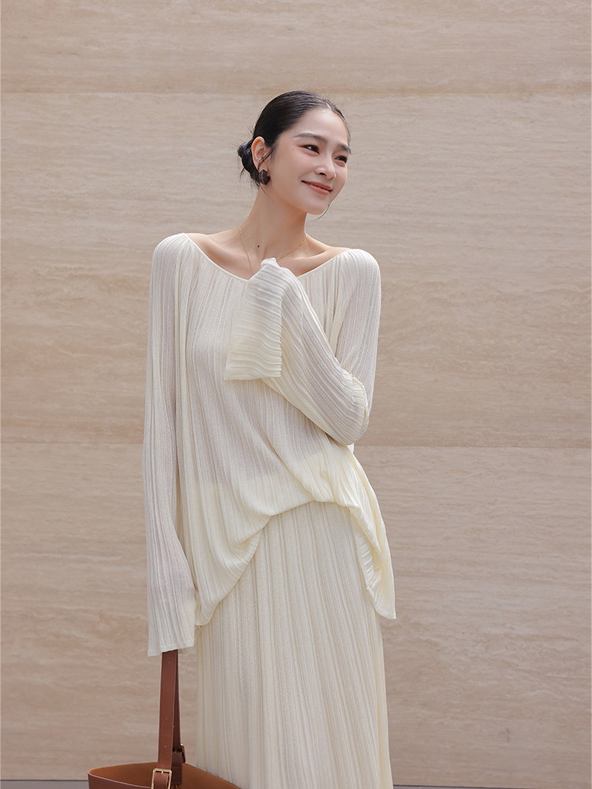 Hailey Lightweight Knit Long-Sleeve Top & Skirt (Sold Separately)