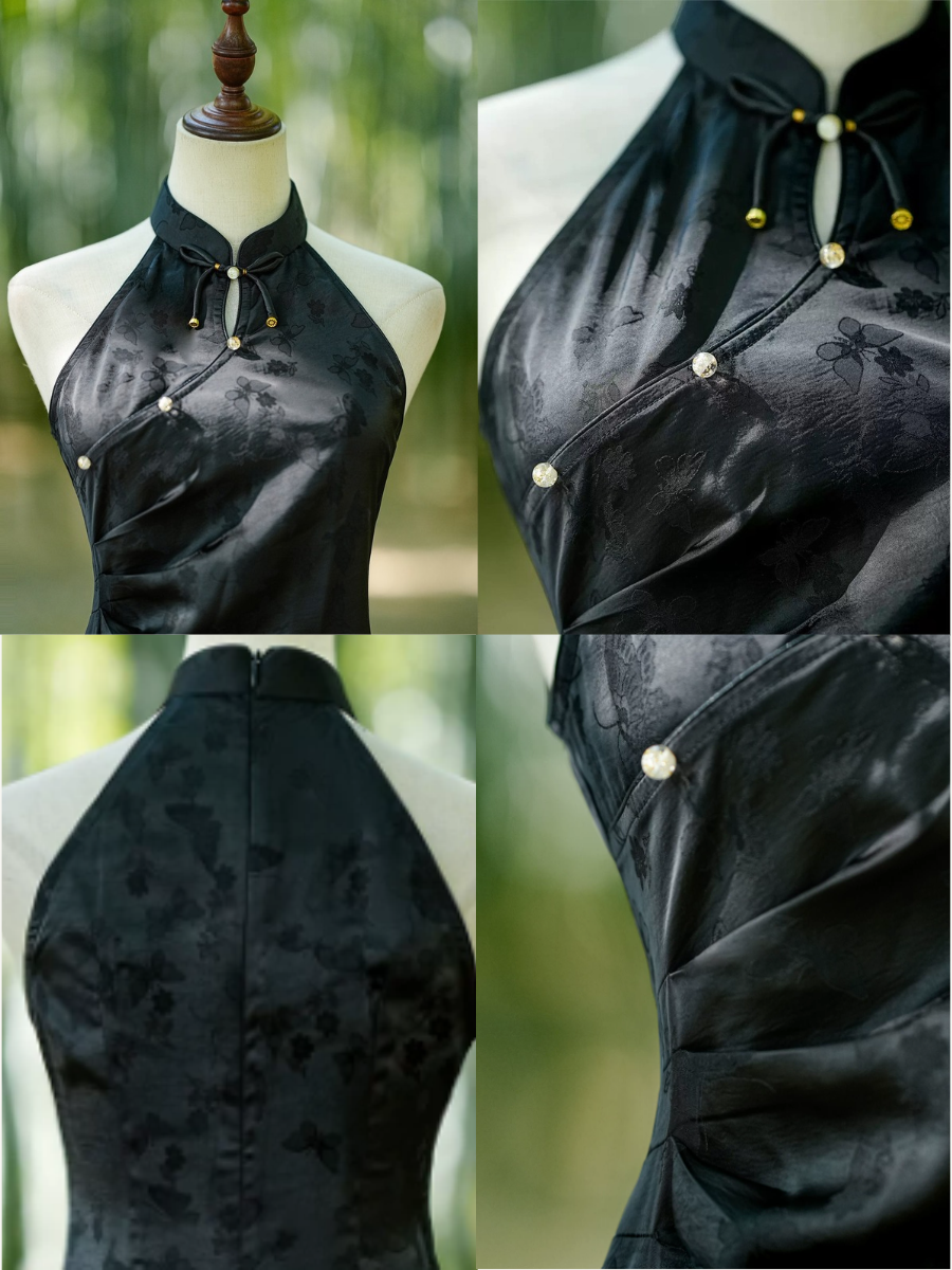 Ya Ce Jacquard Halter Cheongsam
