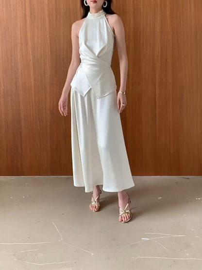 Yulietta Halter Neck Tie Back Top & Umbrella Skirt