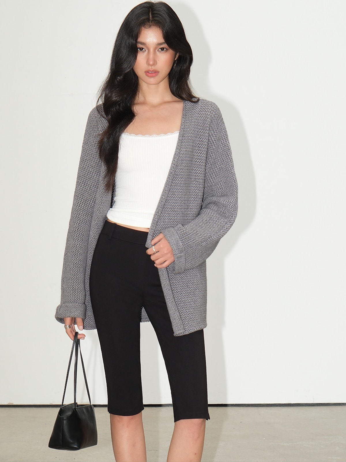 Leontine Belted Longline Knit Cardigan