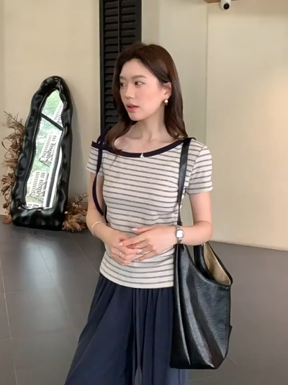 Dekka Shoulder Ribbon Tie Top