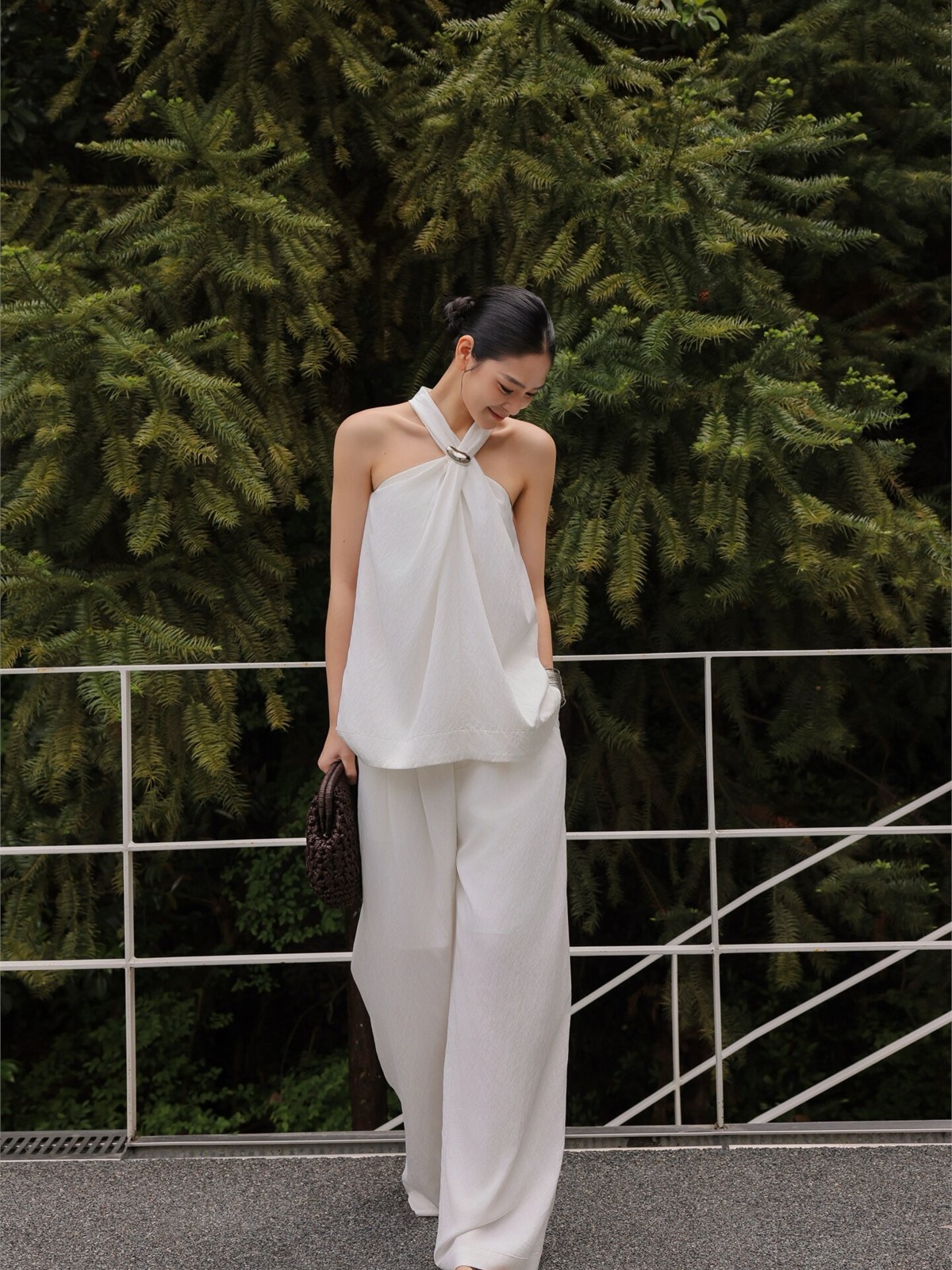 Helena Satin Cowl-Neck Top & Wide-Leg Pants (Sold Separately)