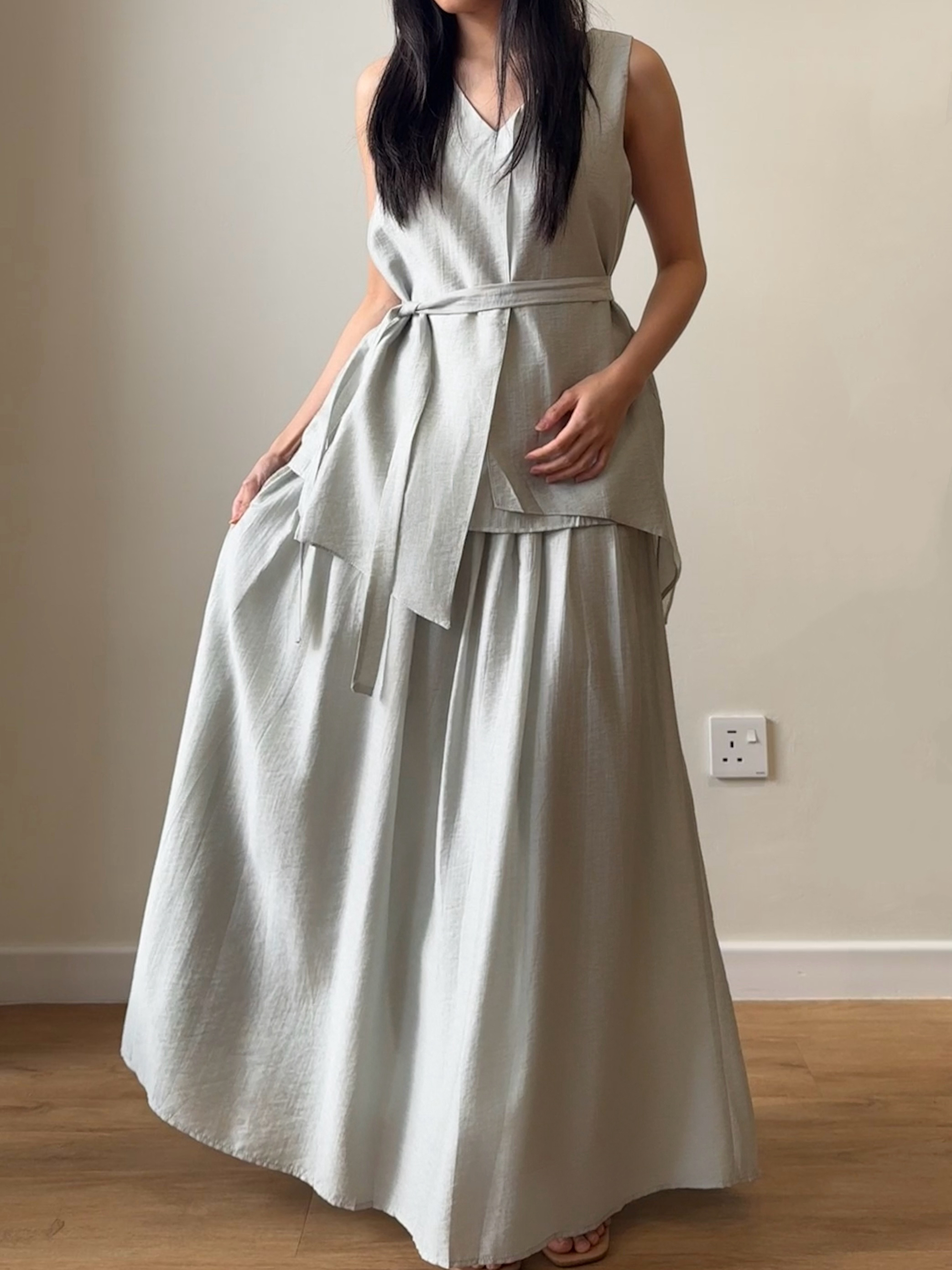 Peyton Tencel Sleeveless Top & Skirt Set 