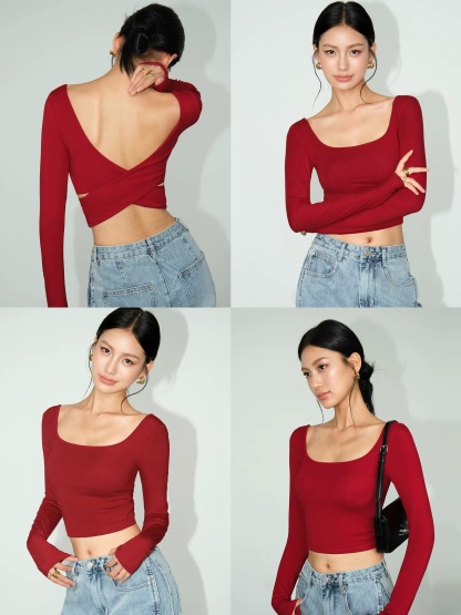 Mazzy Low Back Padded Crop Top-The Black Bow-