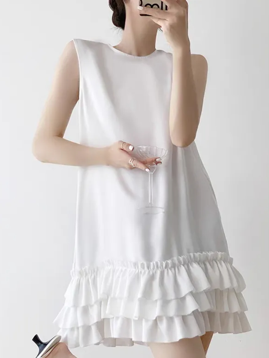 Landye Layered Trim Shift Dress-The Black Bow-