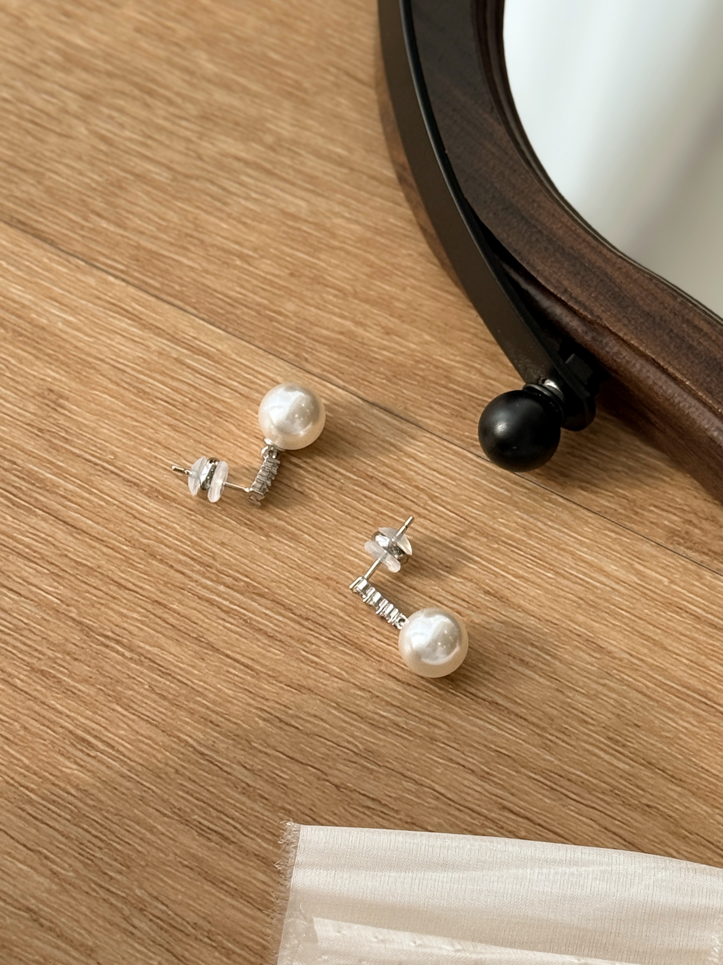 Ye-Hwa Pave Diamond Pearl Drop Earrings