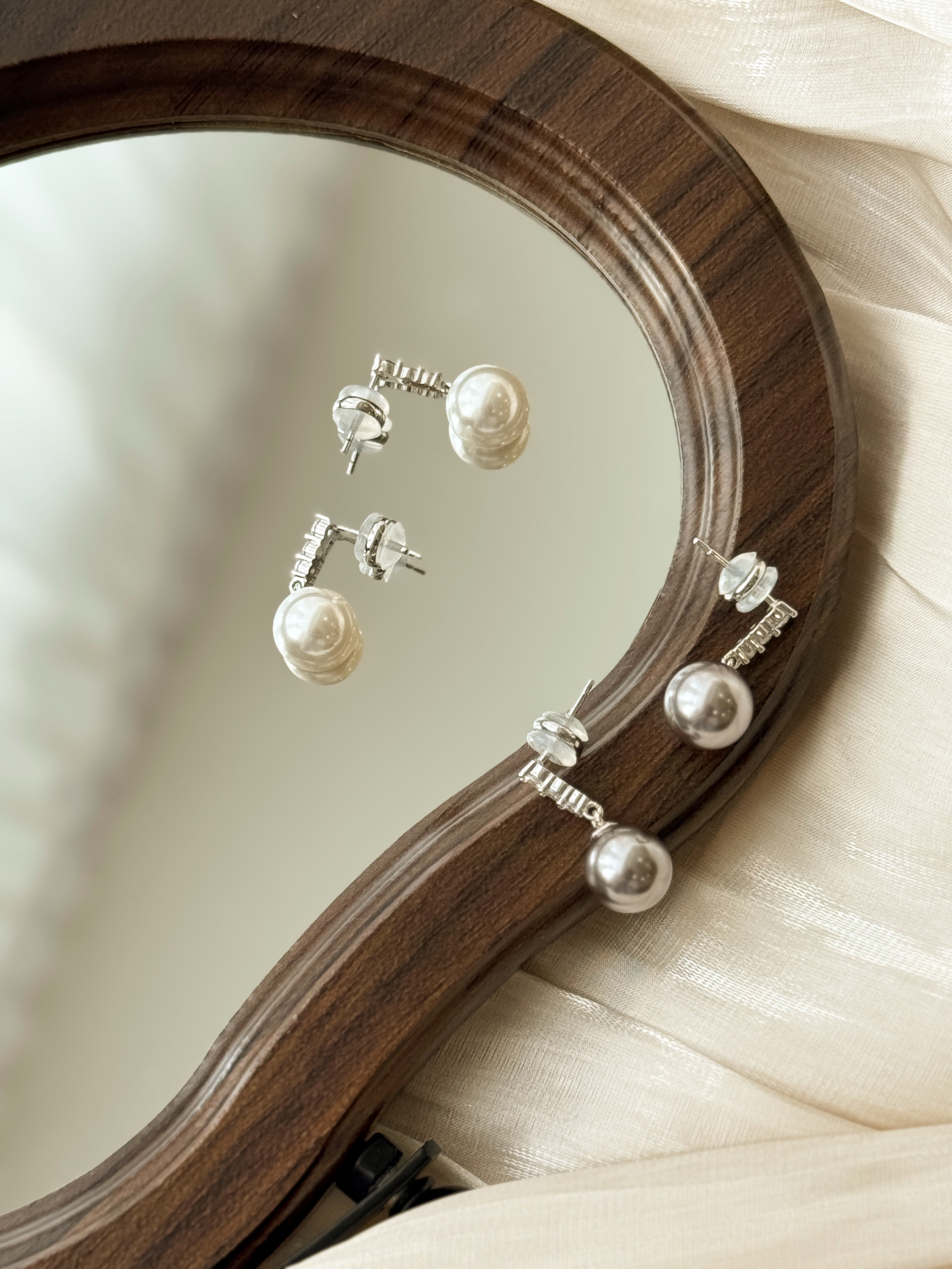 Ye-Hwa Pave Diamond Pearl Drop Earrings