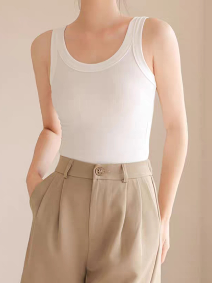 Dionne Scoop Neck Singlet-The Black Bow-