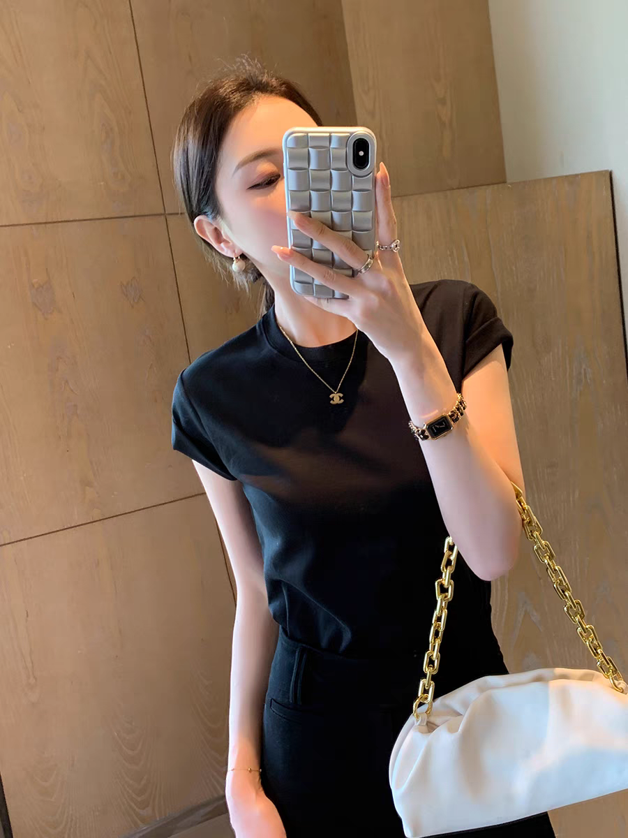 American Denim Dungaree Dress & Pezy Basic Tee-The Black Bow-