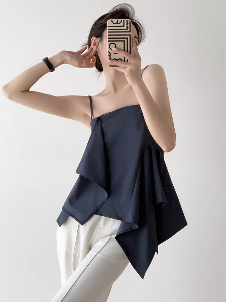 ruffle hem cami top