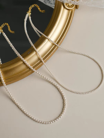 Waverly Delicate Pearl Choker/Necklace-The Black Bow-
