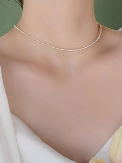 Waverly Delicate Pearl Choker/Necklace-The Black Bow-