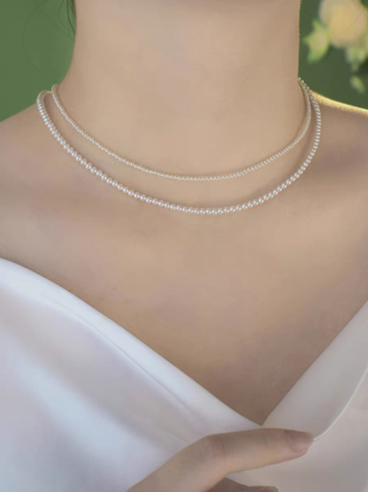 Waverly Delicate Pearl Choker/Necklace-The Black Bow-