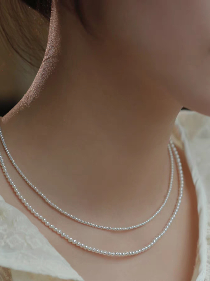 Waverly Delicate Pearl Choker/Necklace-The Black Bow-