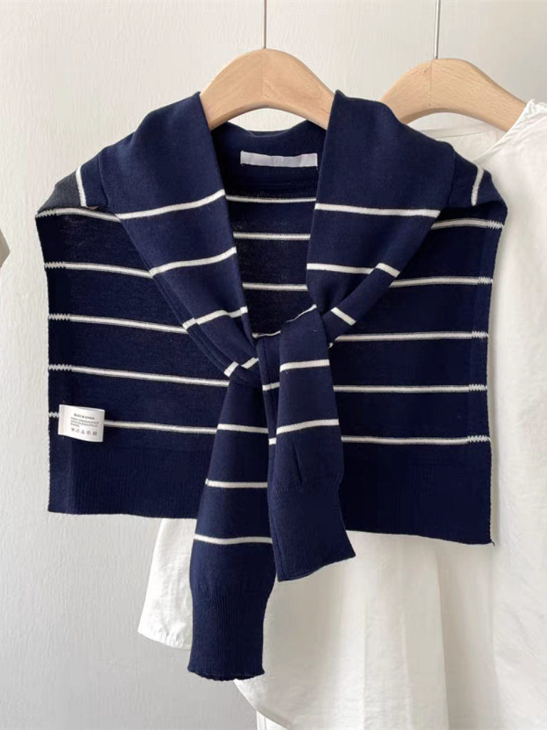 Eun Woo Striped Shawl-The Black Bow-