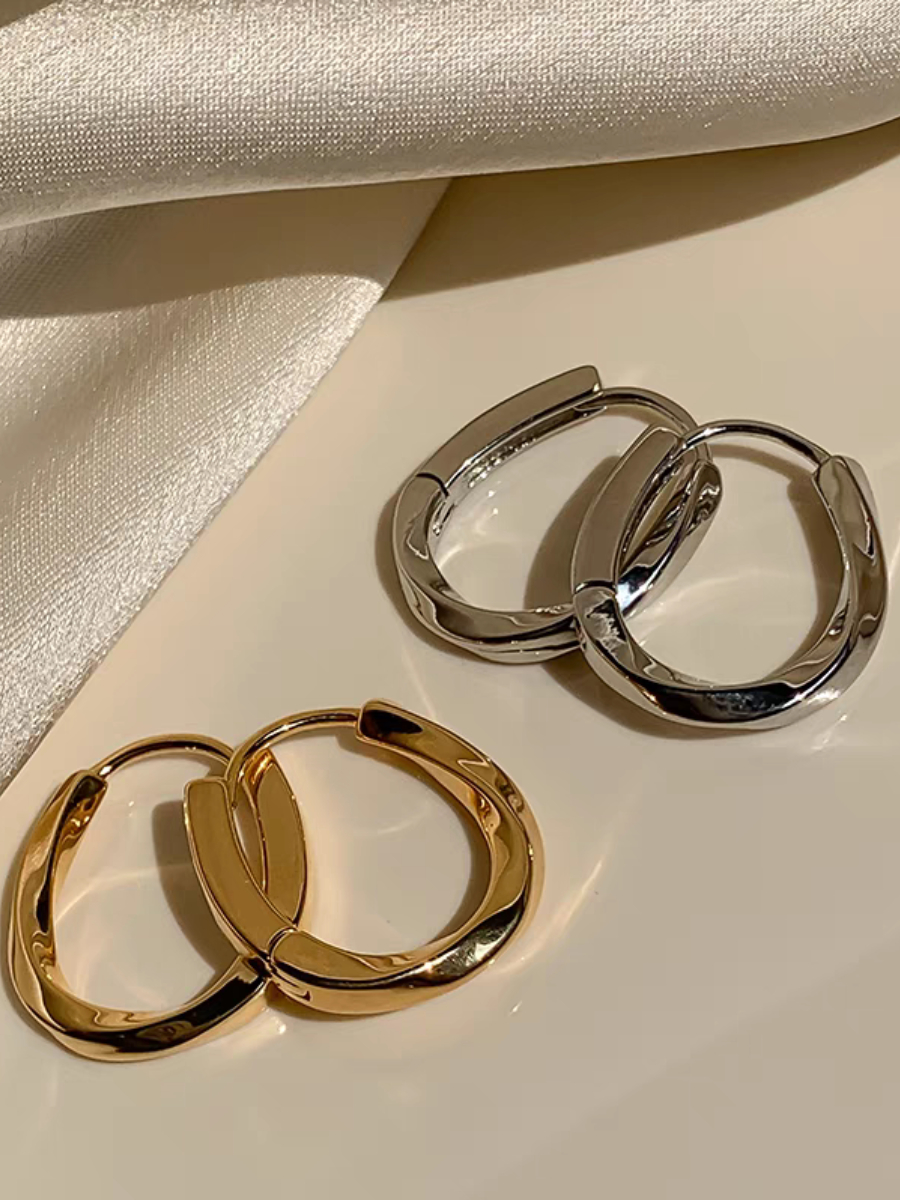 Lea Hoop Earrings-The Black Bow-