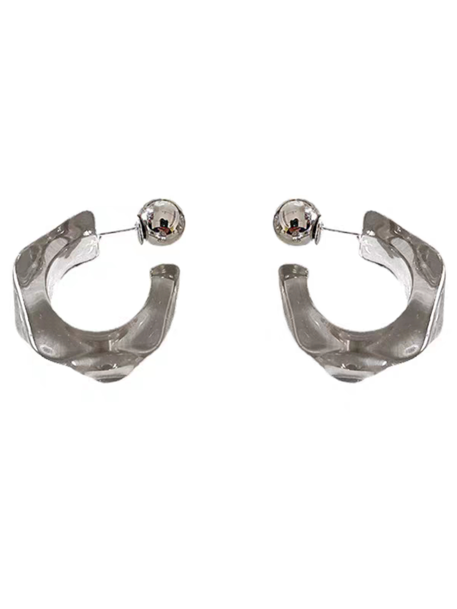 Blanco Acrylic Earrings-The Black Bow-