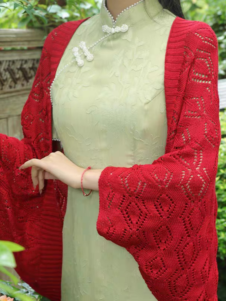 Du Juan Crochet Oriental Shawl Cardigan -The Black Bow-