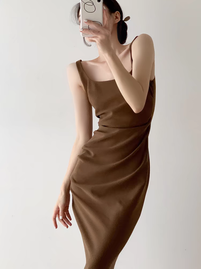 Grady Square Neck Pencil Dress-The Black Bow-