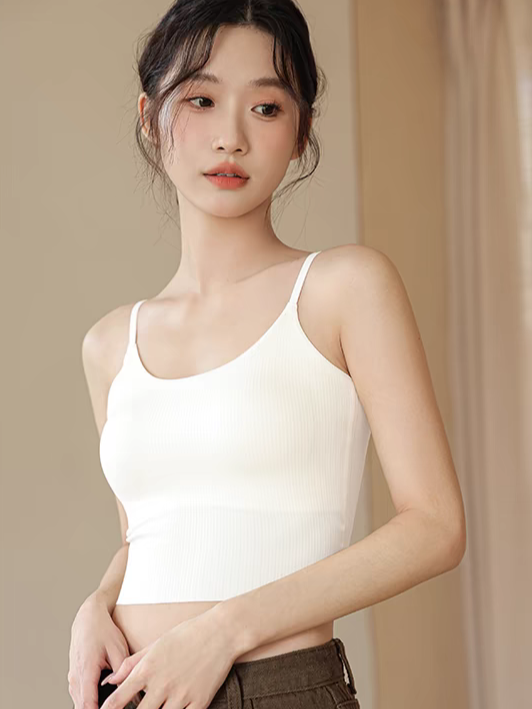 Demi U-Neck Padded Crop Top-The Black Bow-