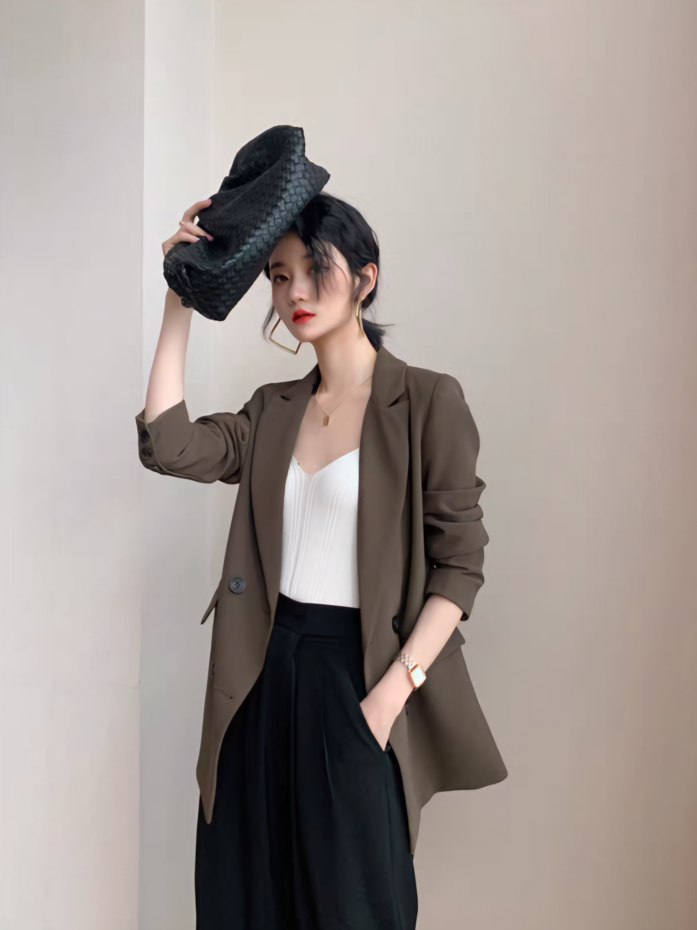 Sammy Double Breasted Blazer-The Black Bow-