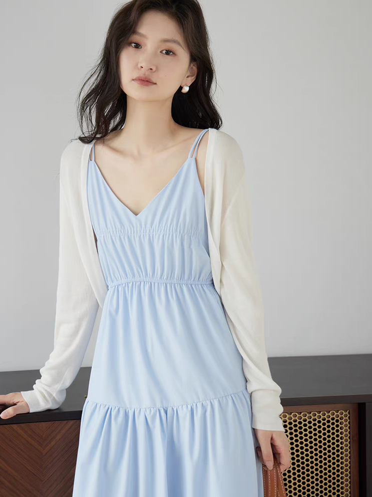 Helene Tie Back Layered Cami Dress (Discounted-S, M size)-The Black Bow-