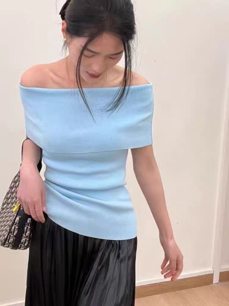 Gatane Off Shoulder Knit Top-The Black Bow-