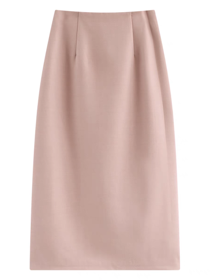 Gillette Back Slit OL Skirt (Discounted-S, M, L size)-The Black Bow-