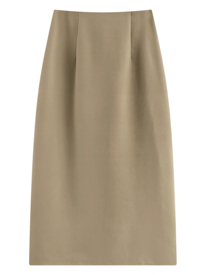 Gillette Back Slit OL Skirt (Discounted-S, M, L size)-The Black Bow-