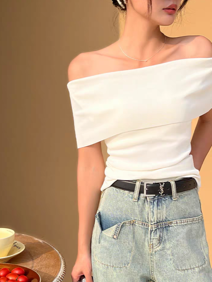 Gatane Off Shoulder Knit Top-The Black Bow-