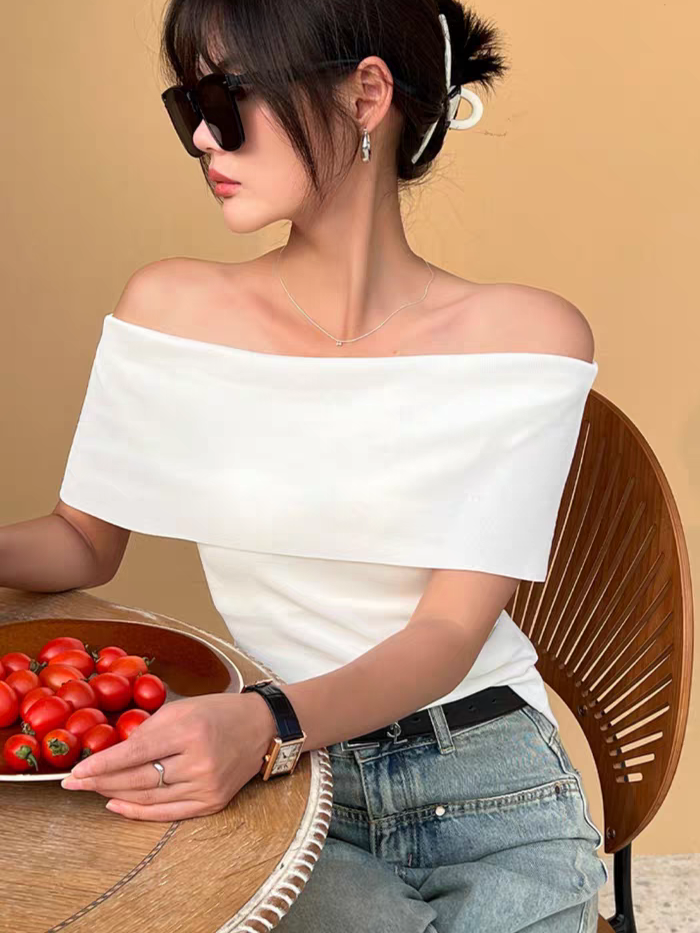 Gatane Off Shoulder Knit Top-The Black Bow-