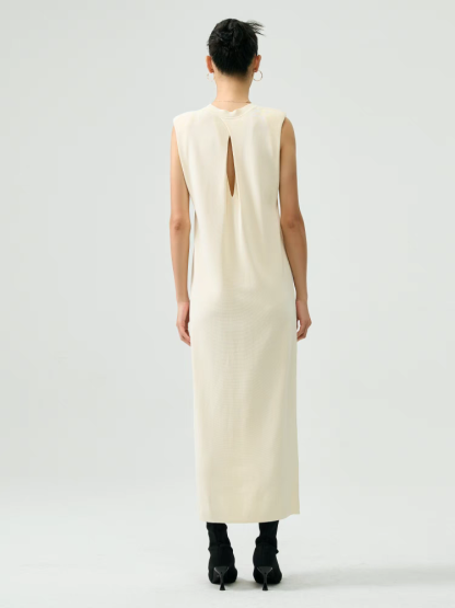 Perrine Round Neck Maxi Knit Dress (Discounted-Free size)-The Black Bow-