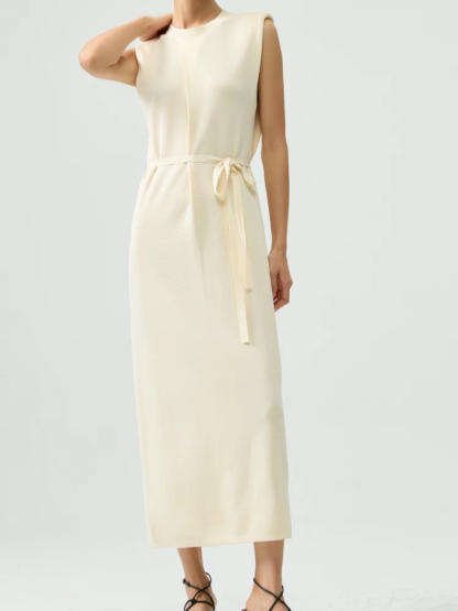 Perrine Round Neck Maxi Knit Dress (Discounted-Free size)-The Black Bow-