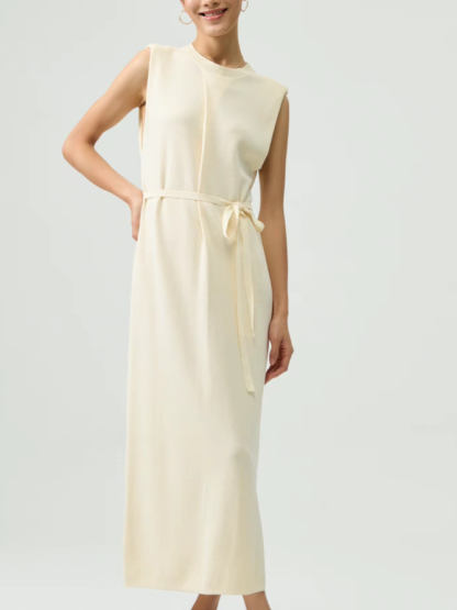Perrine Round Neck Maxi Knit Dress (Discounted-Free size)-The Black Bow-