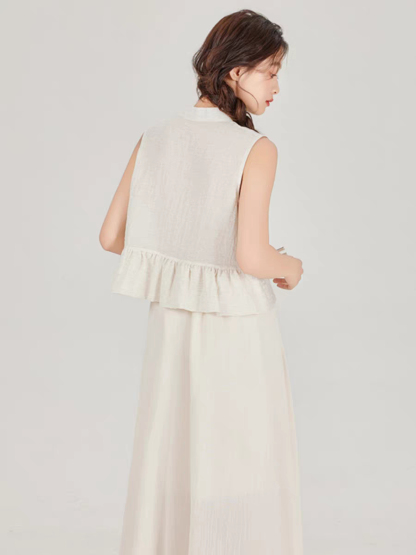 Hai Er Oriental Top with Back Peplum-The Black Bow-