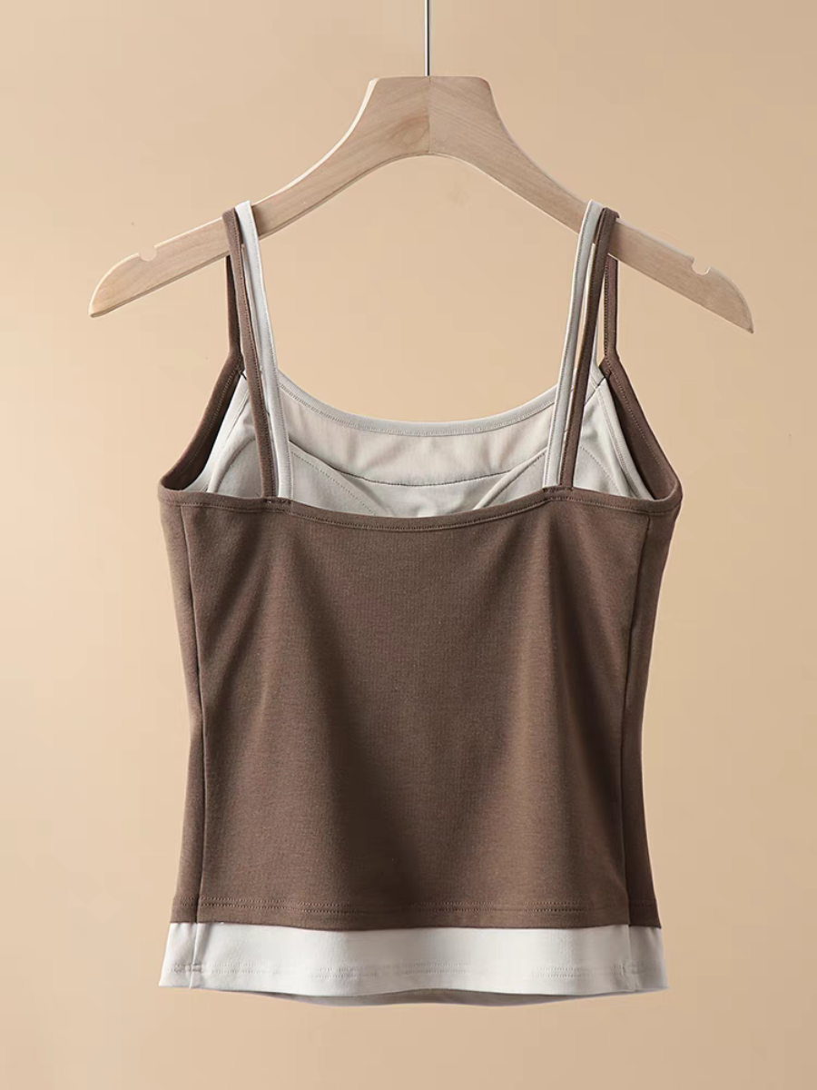 Quinn Fake Two Piece Padded Cami Top