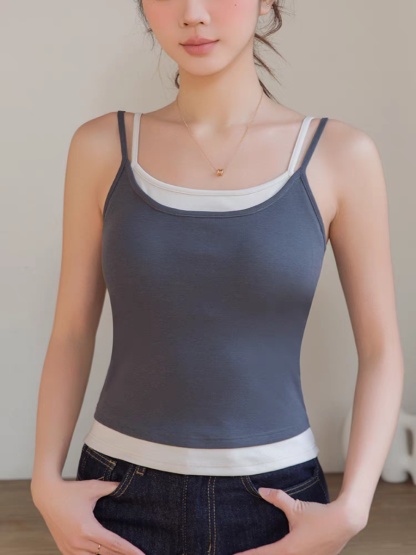 Quinn Fake Two Piece Padded Cami Top