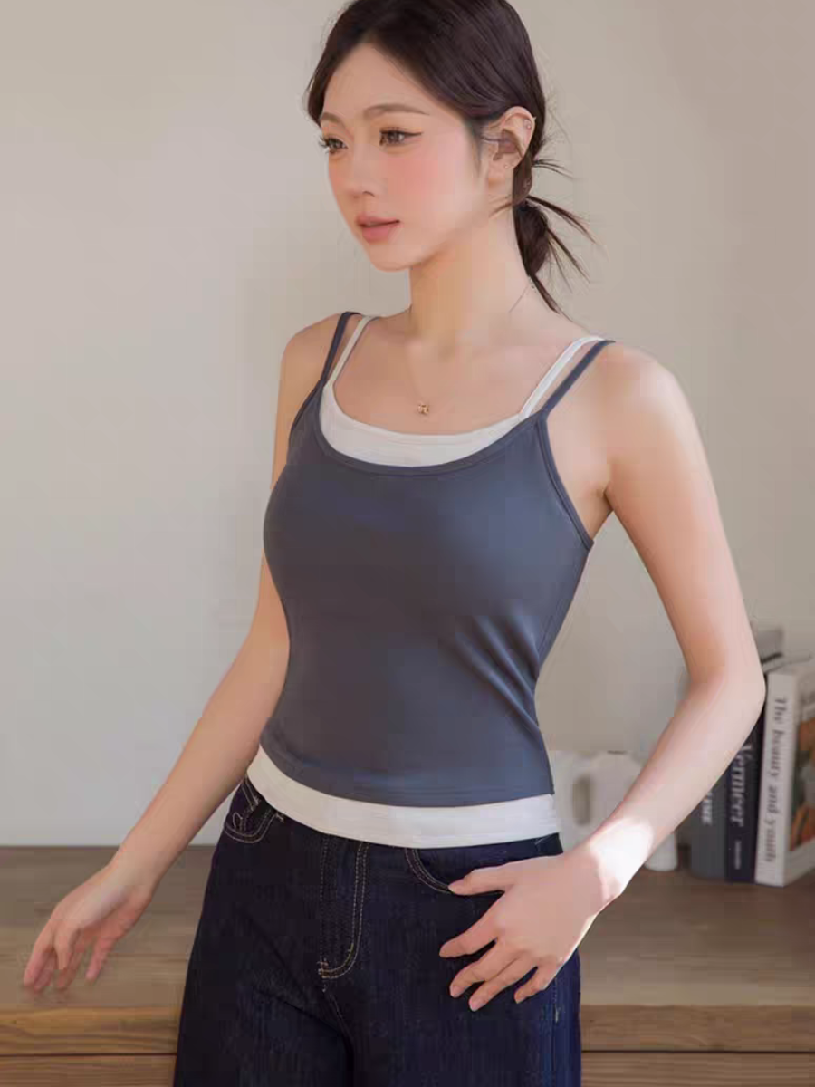 Quinn Fake Two Piece Padded Cami Top