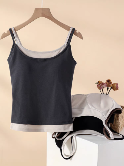 Quinn Fake Two Piece Padded Cami Top