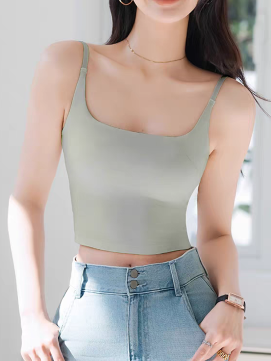 Qaly Padded Cami Crop Top
