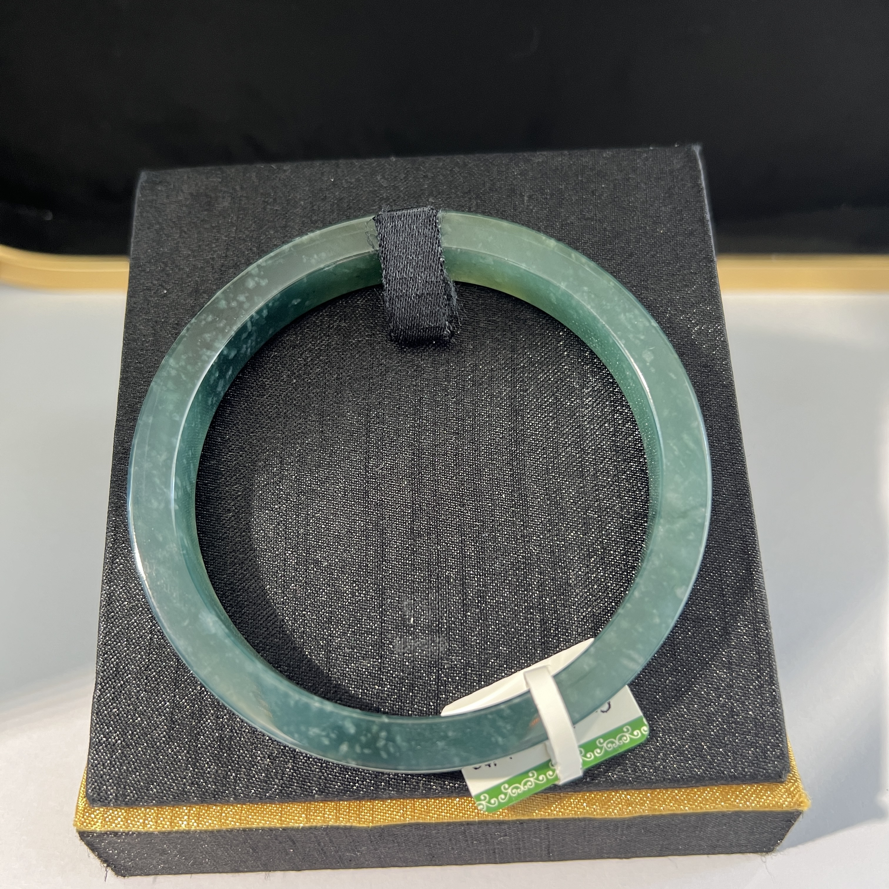 冰藍水飄雪花棉大方鐲 #66