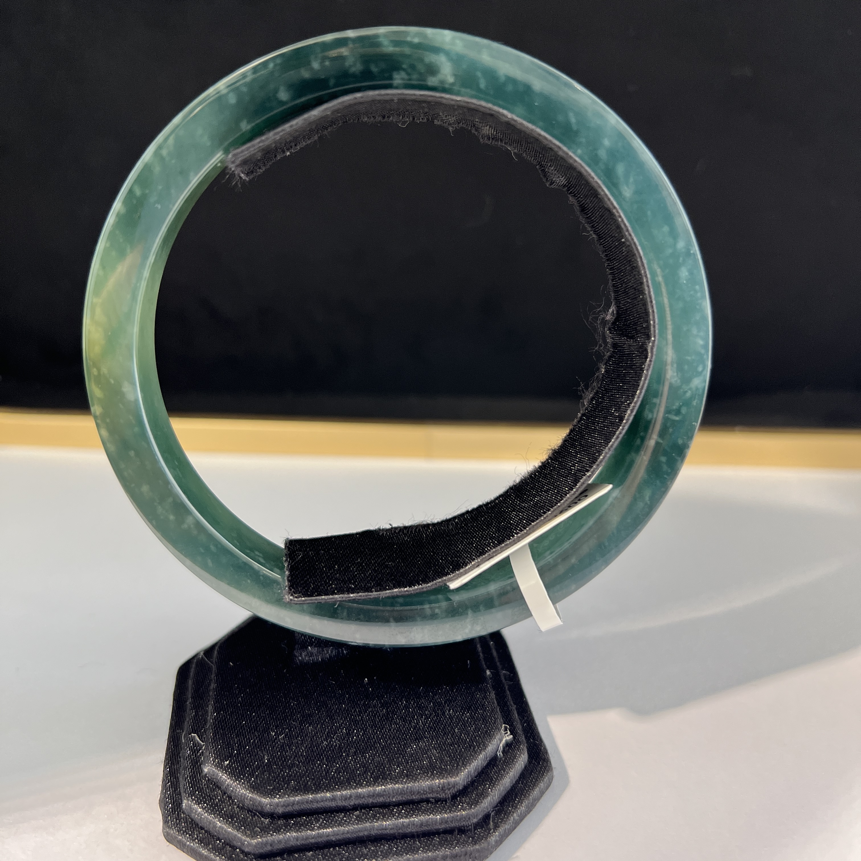 冰藍水飄雪花棉大方鐲 #66