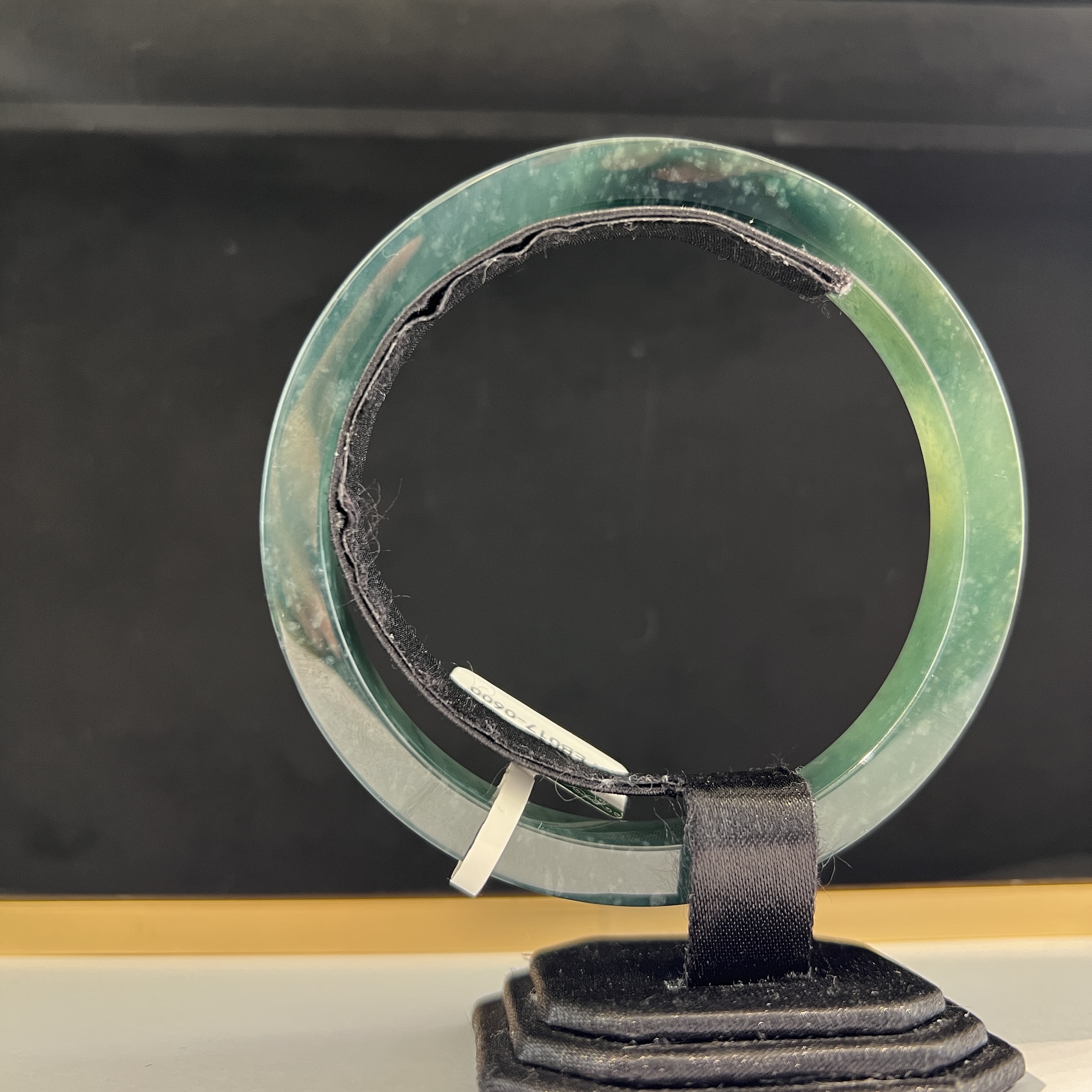 冰藍水飄雪花棉大方鐲 #66