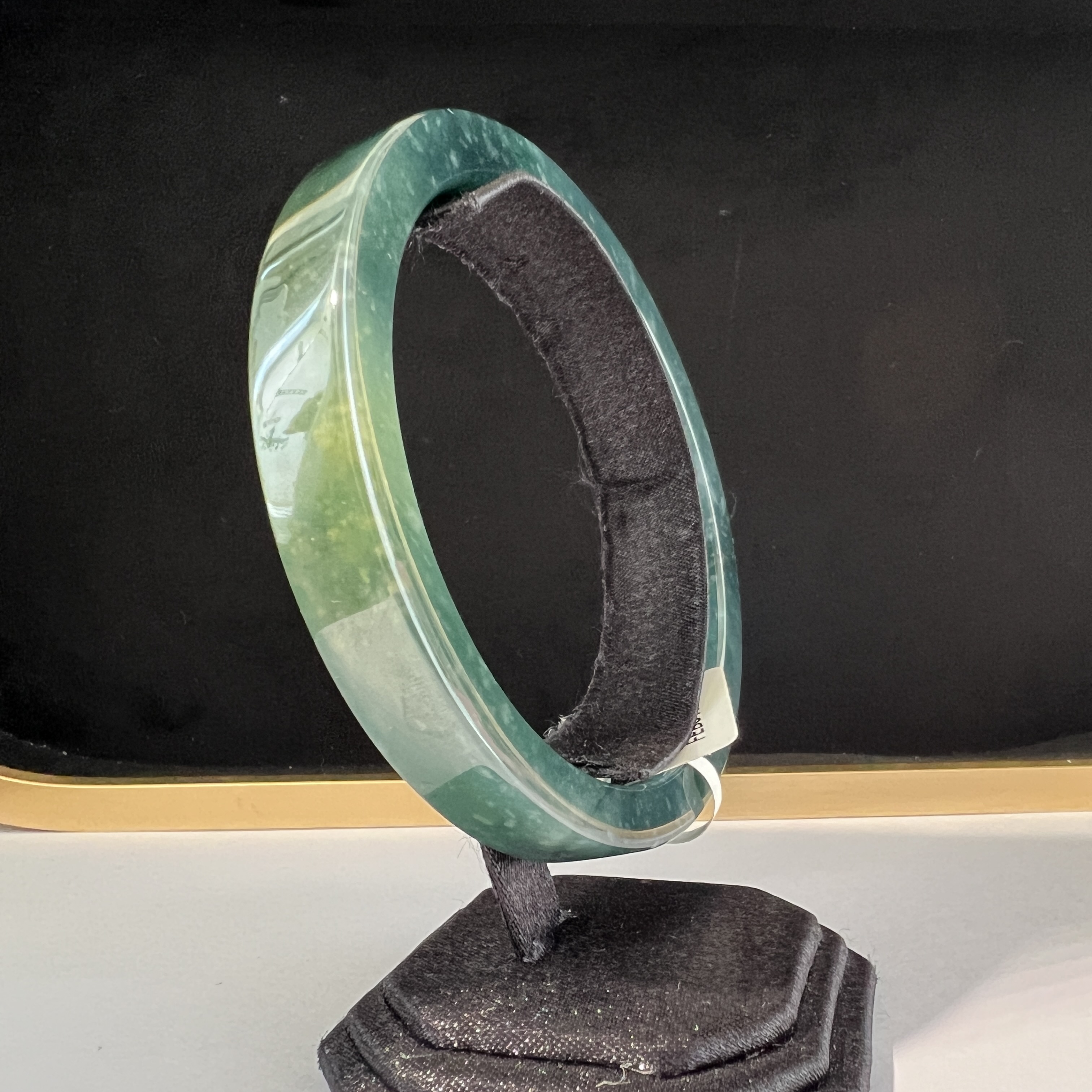 冰藍水飄雪花棉大方鐲 #66