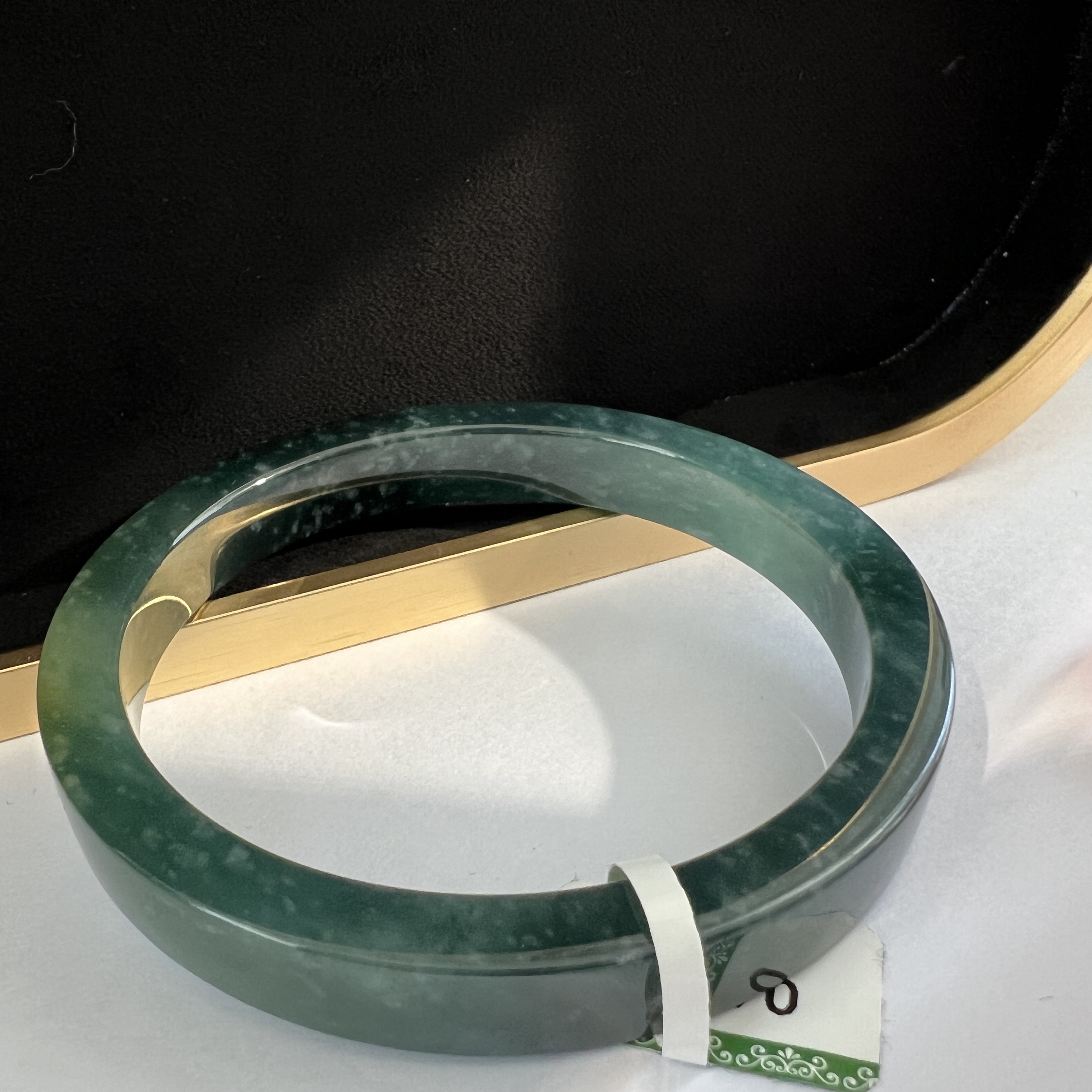 冰藍水飄雪花棉大方鐲 #66