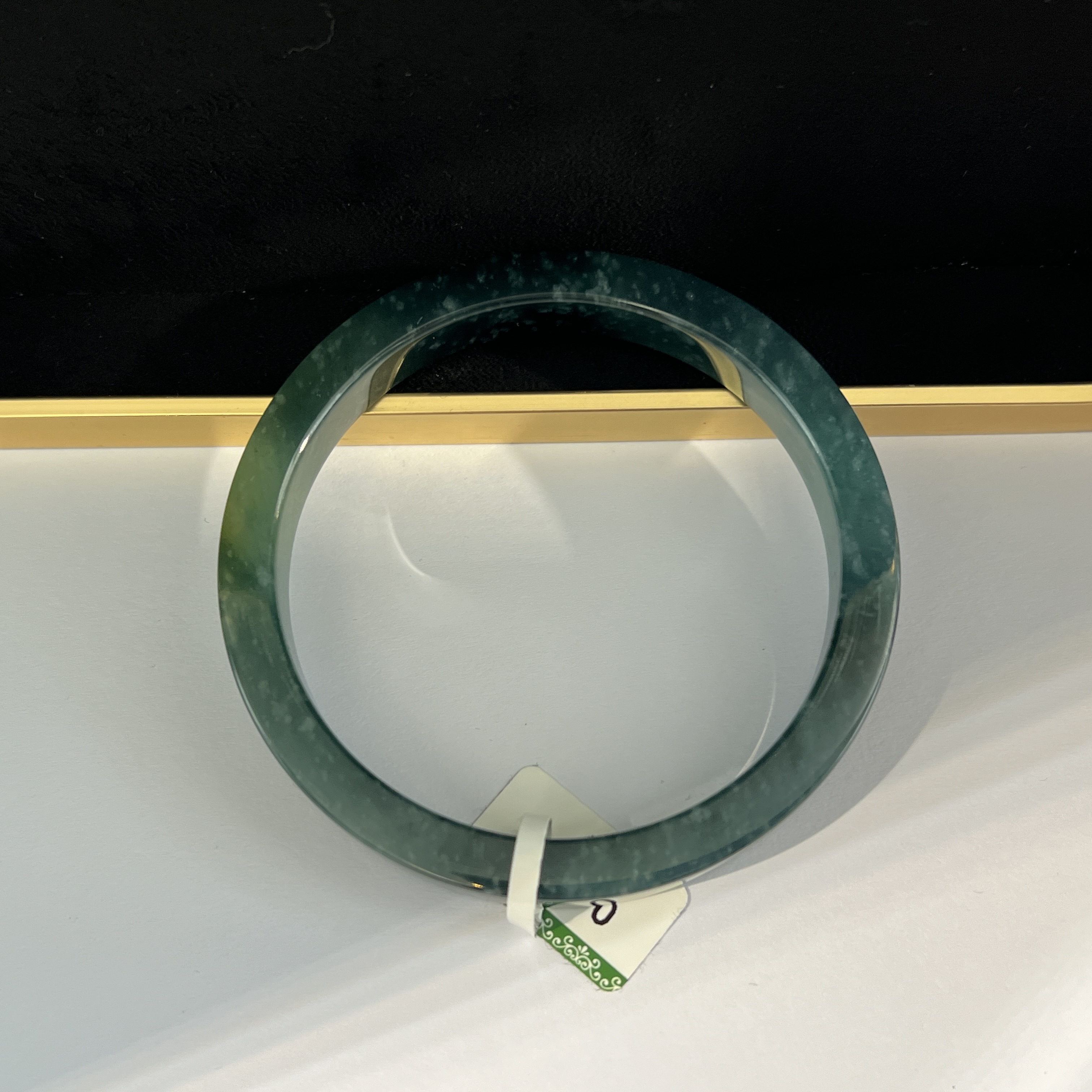 冰藍水飄雪花棉大方鐲 #66