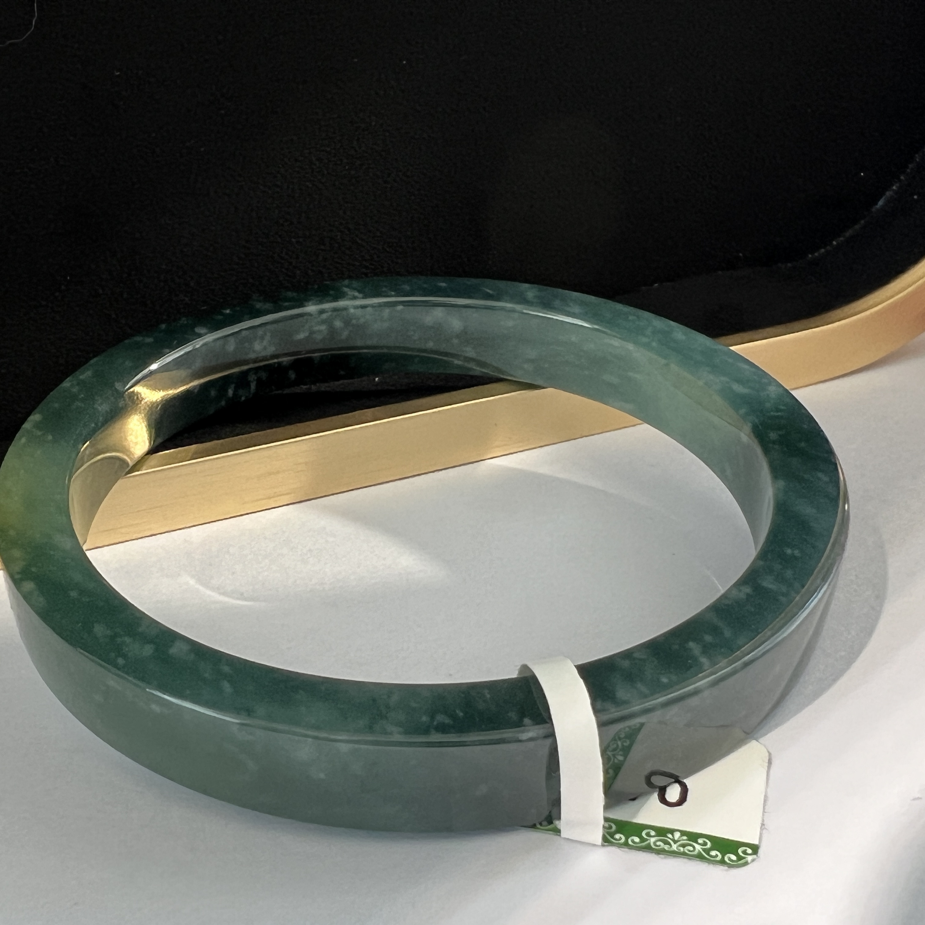 冰藍水飄雪花棉大方鐲 #66