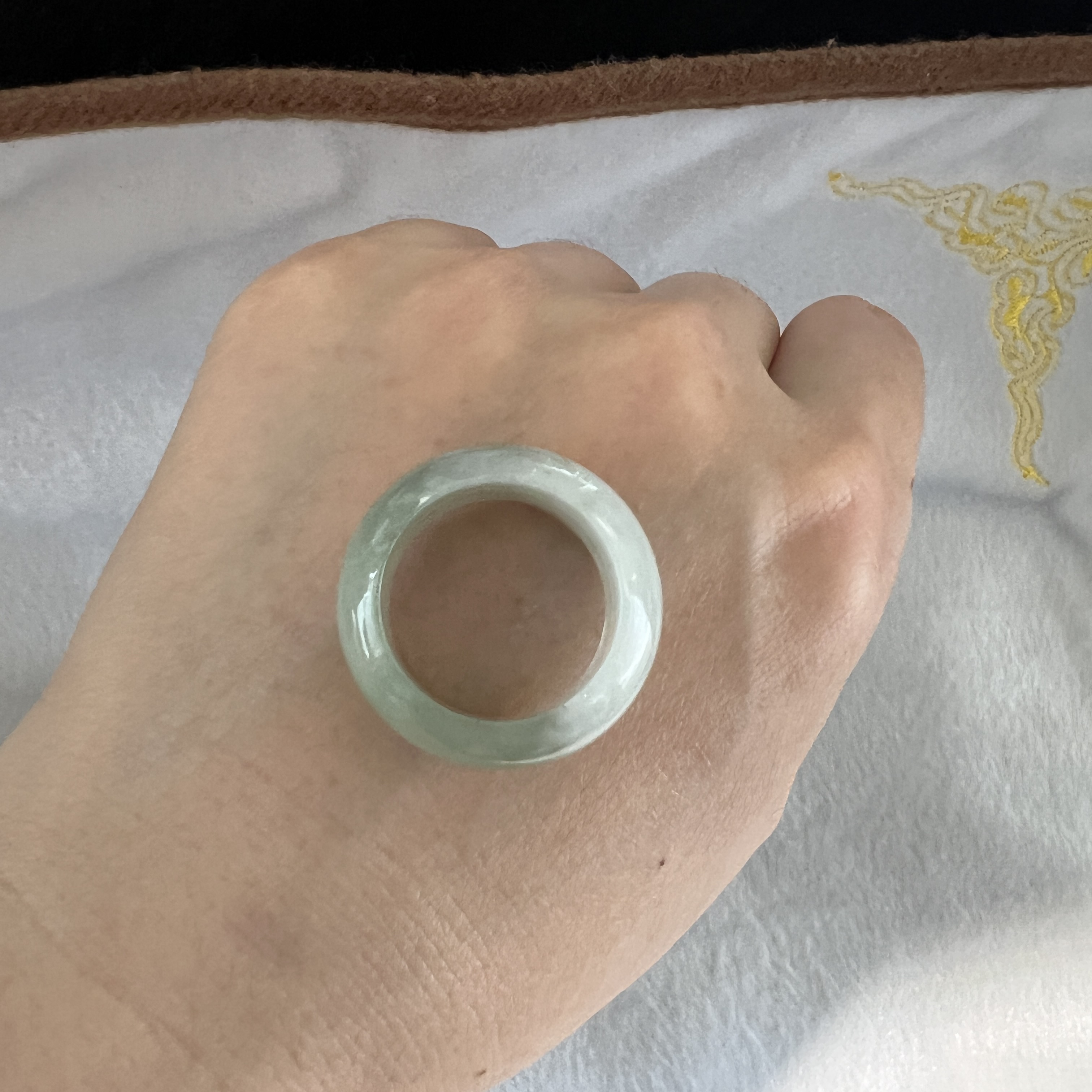 半山水湖水綠厚妝戒指