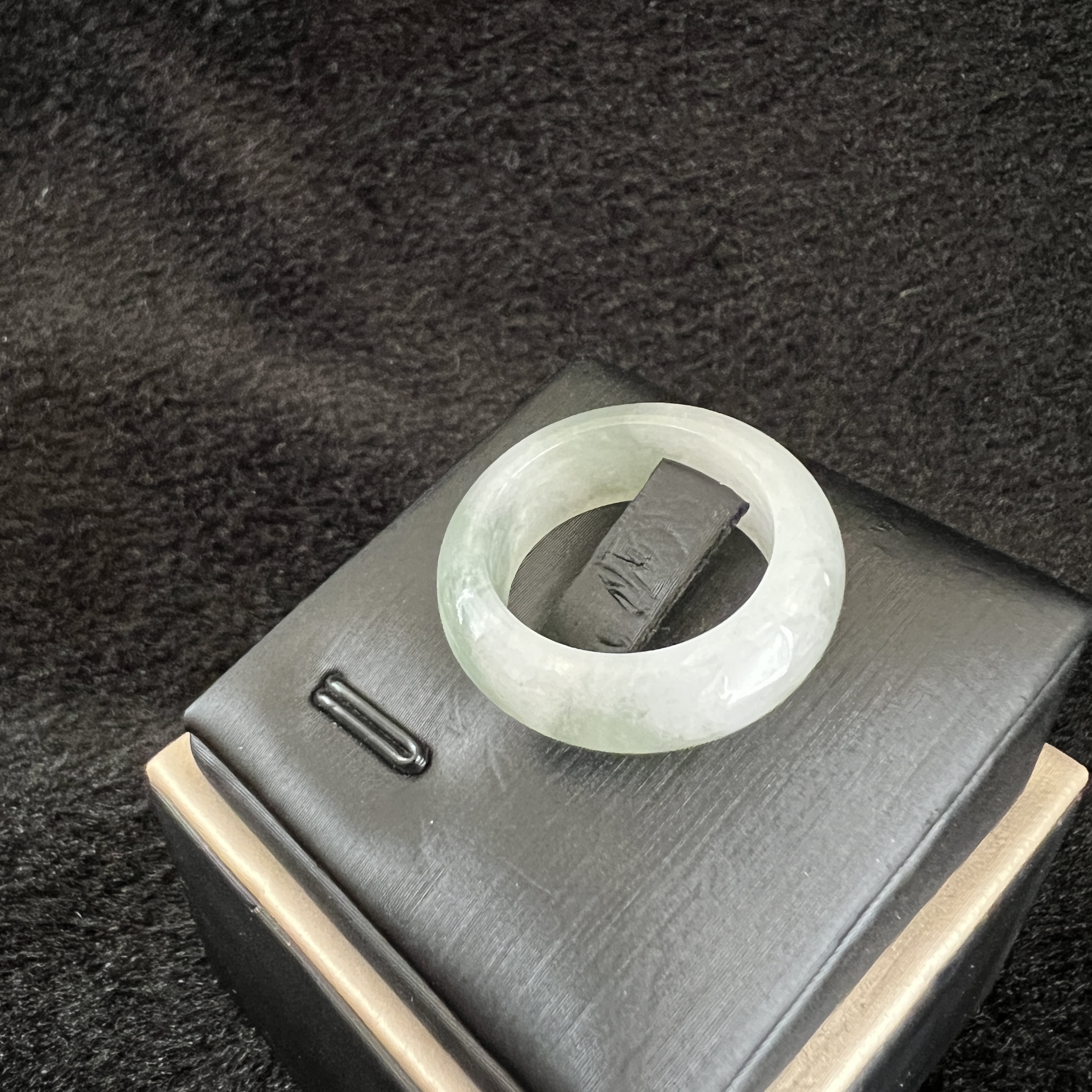 冰湖水綠寬版戒指